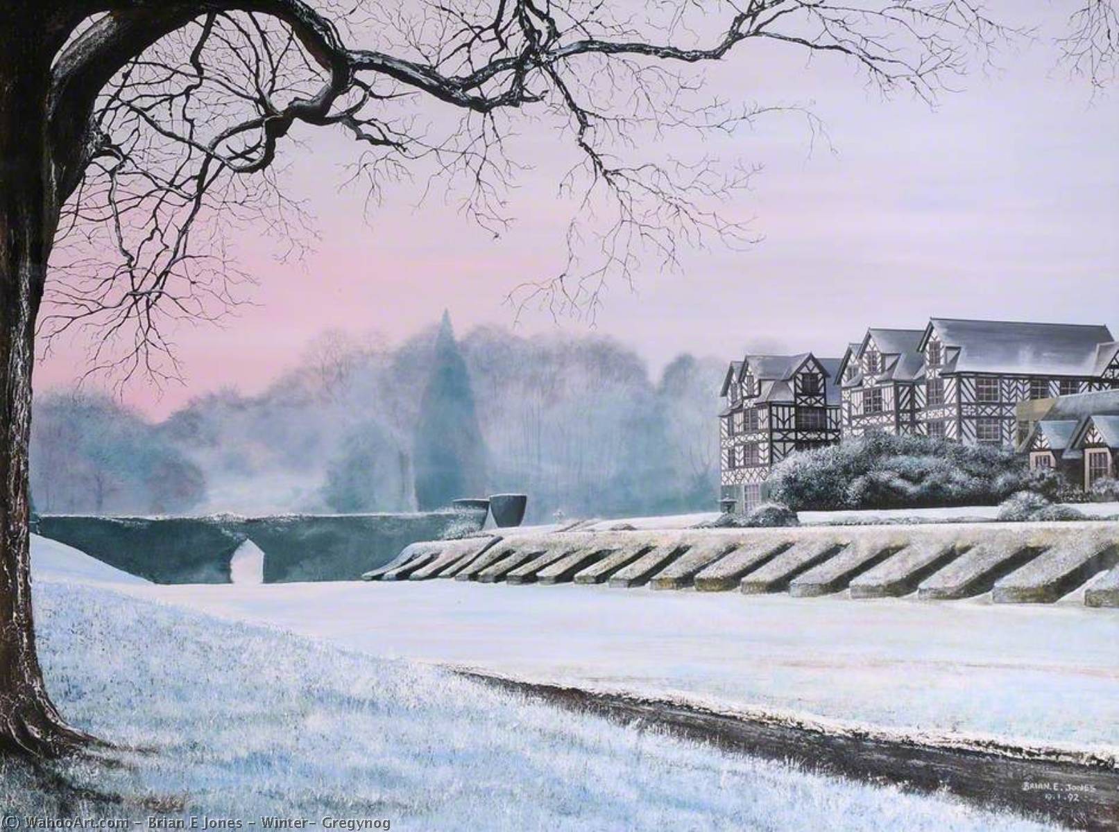 Wikioo.org - The Encyclopedia of Fine Arts - Painting, Artwork by Brian E Jones - Winter, Gregynog