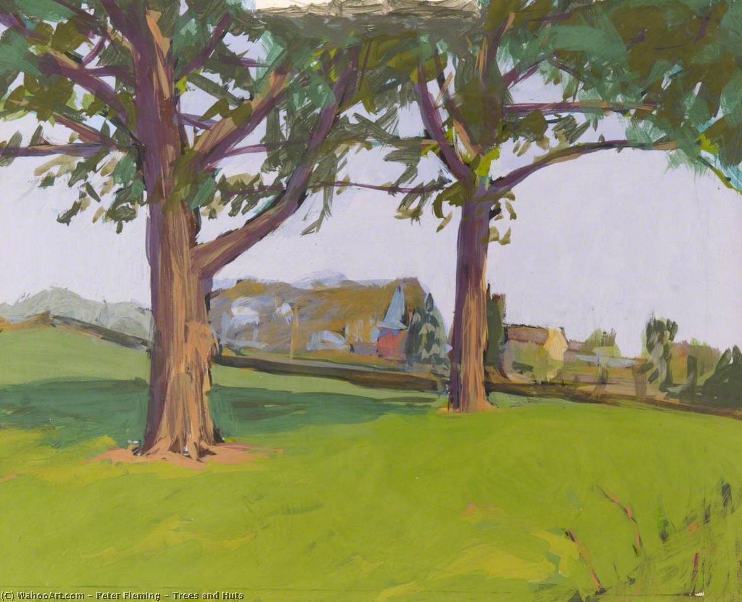 WikiOO.org - دایره المعارف هنرهای زیبا - نقاشی، آثار هنری Peter Fleming - Trees and Huts