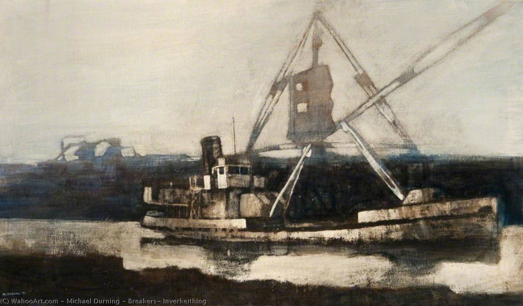 Wikioo.org - The Encyclopedia of Fine Arts - Painting, Artwork by Michael Durning - Breakers, Inverkeithing
