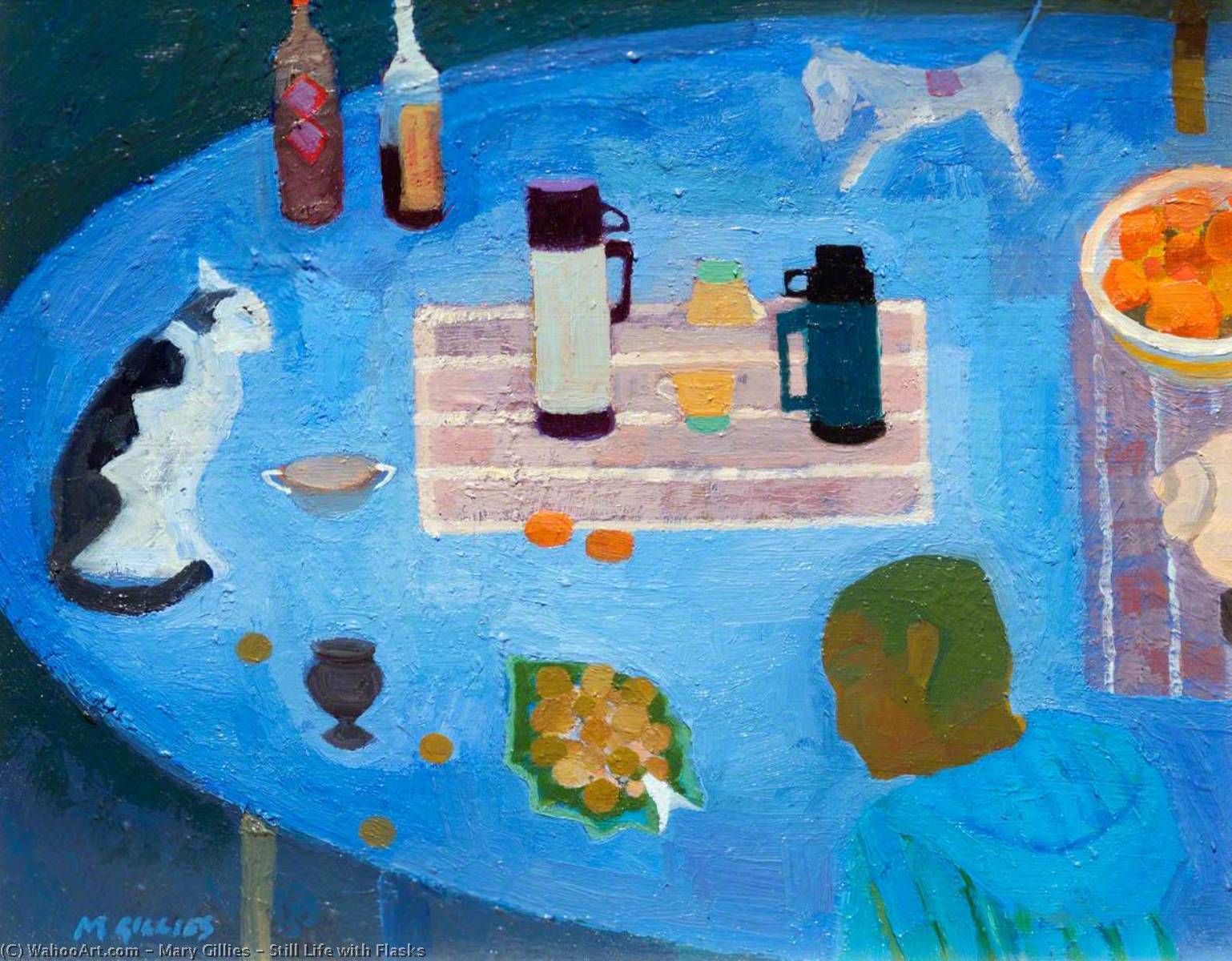 Wikioo.org - The Encyclopedia of Fine Arts - Painting, Artwork by Mary Gillies - Still Life with Flasks