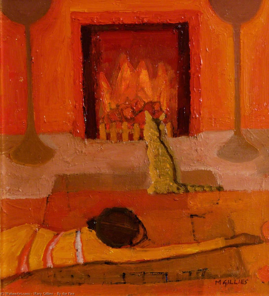 Wikioo.org - The Encyclopedia of Fine Arts - Painting, Artwork by Mary Gillies - By the Fire
