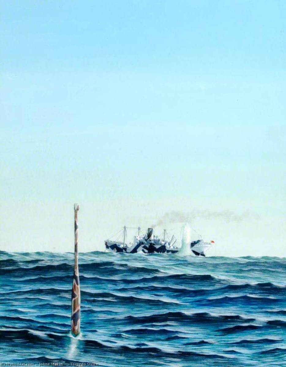 Wikioo.org - The Encyclopedia of Fine Arts - Painting, Artwork by Johne Makin - 'Torpedo Strike'