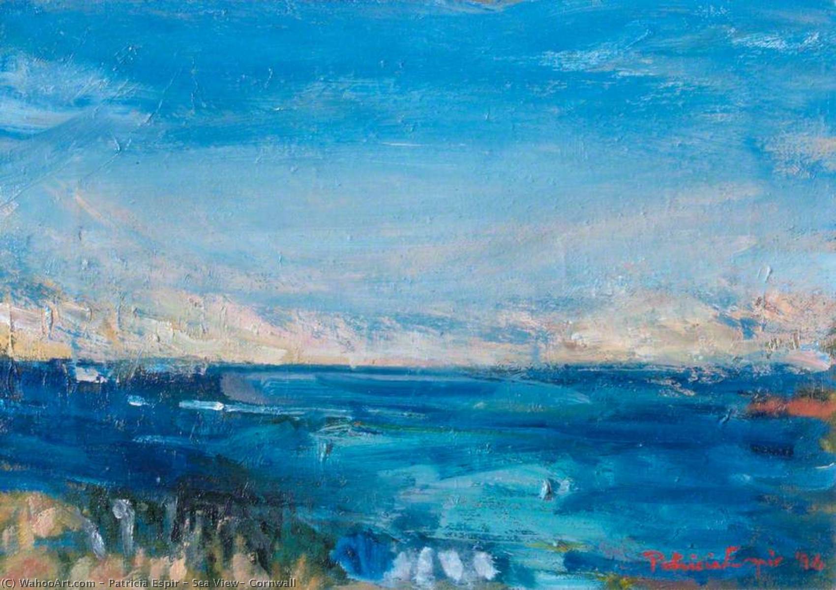 Wikioo.org - The Encyclopedia of Fine Arts - Painting, Artwork by Patricia Espir - Sea View, Cornwall