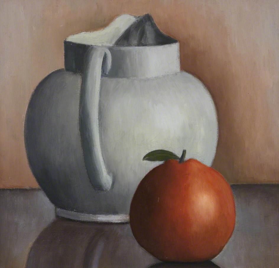 Wikioo.org - The Encyclopedia of Fine Arts - Painting, Artwork by Ruth Addinall - White Jug and Orange