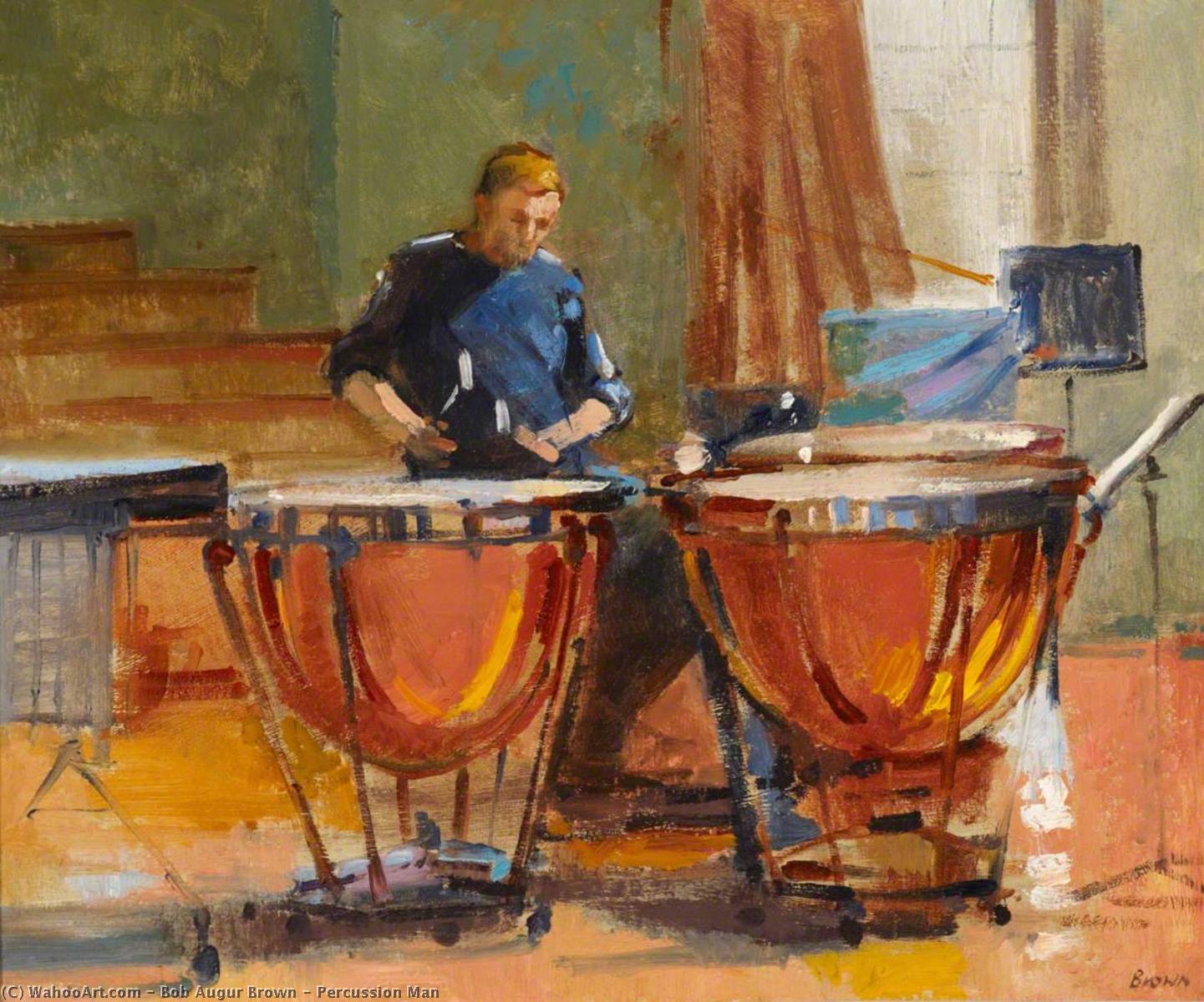 Wikioo.org - The Encyclopedia of Fine Arts - Painting, Artwork by Bob Augur Brown - Percussion Man