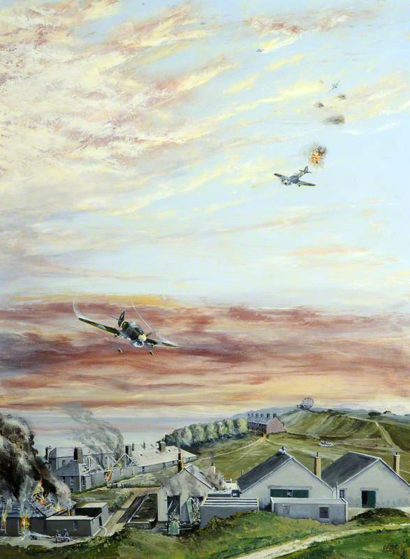 Wikioo.org - The Encyclopedia of Fine Arts - Painting, Artwork by David Anthony Le Cheminant - The RCAF Raid on Fort George, 1944