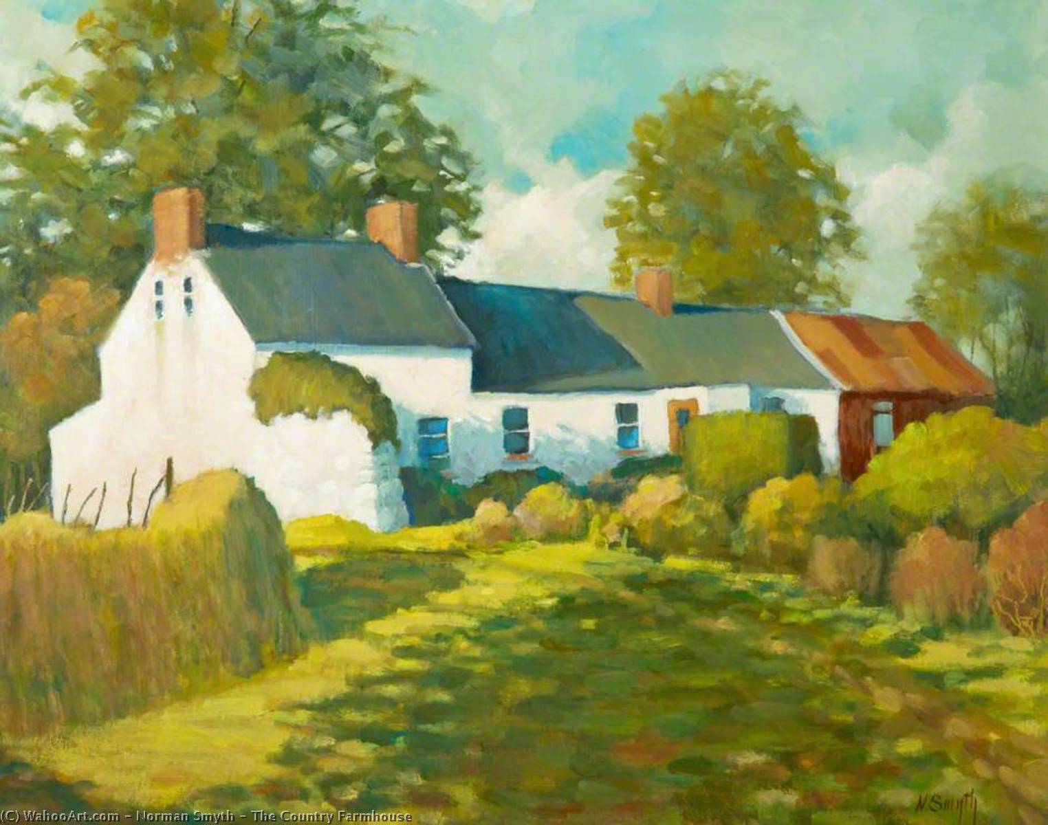 Wikioo.org - The Encyclopedia of Fine Arts - Painting, Artwork by Norman Smyth - The Country Farmhouse