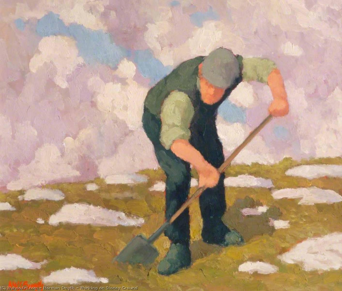 Wikioo.org - The Encyclopedia of Fine Arts - Painting, Artwork by Norman Smyth - Working on Stoney Ground