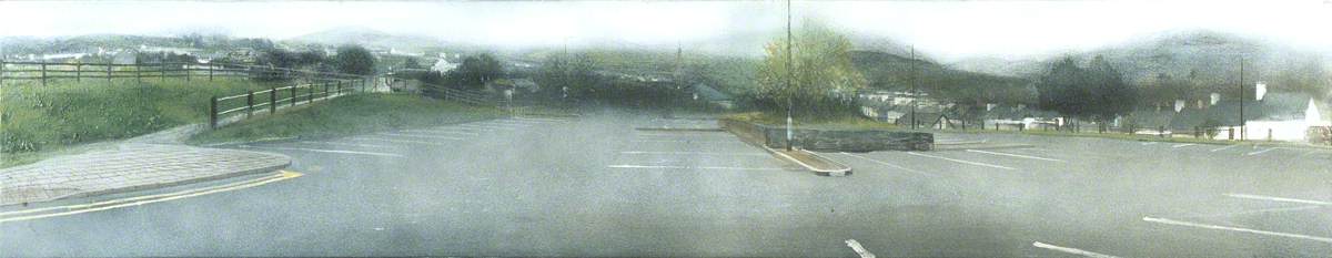 Wikioo.org - The Encyclopedia of Fine Arts - Painting, Artwork by Darren Hughes - Pantdreniog, Car Park, Rain