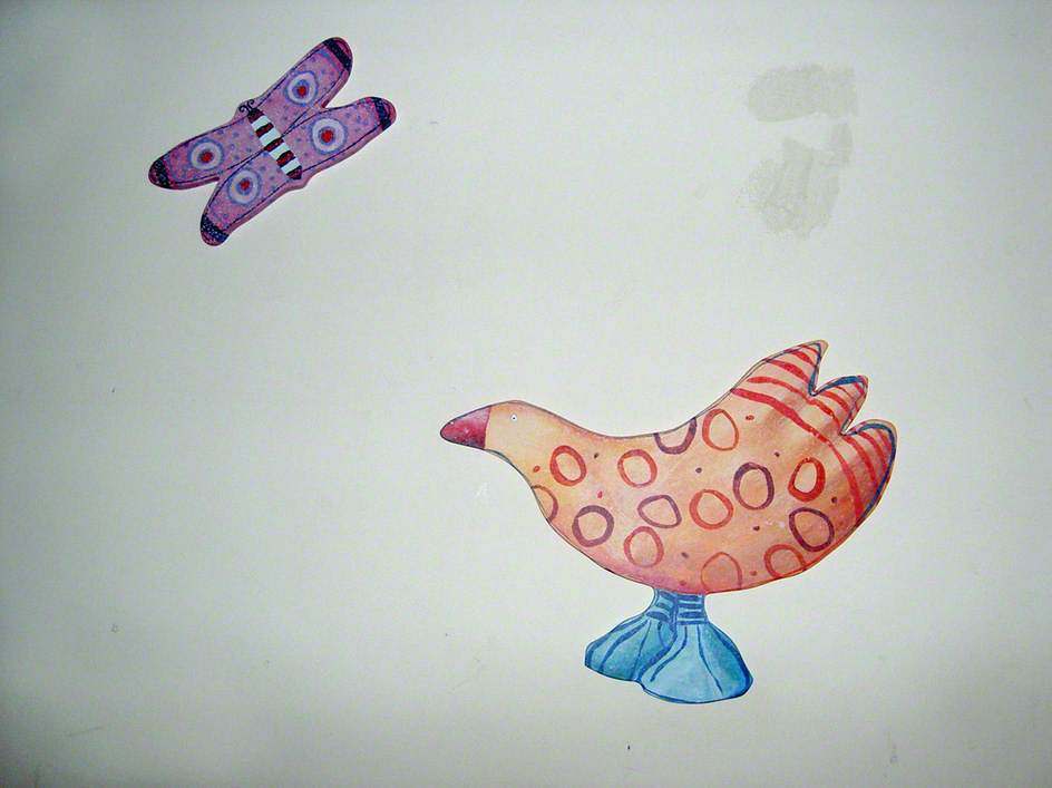Wikioo.org - สารานุกรมวิจิตรศิลป์ - จิตรกรรม Jenny Muncaster - Bird and Butterfly