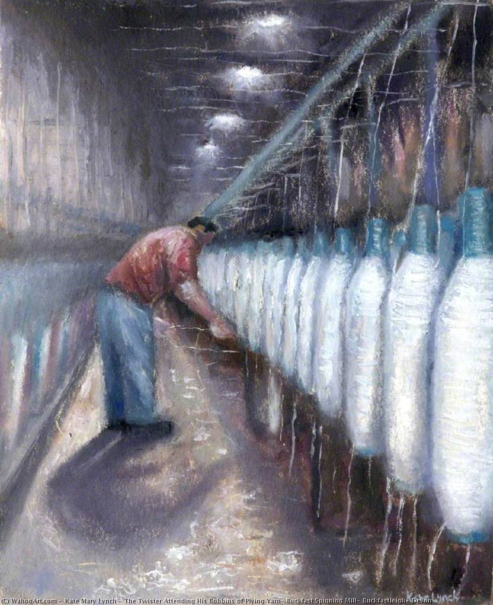 Wikioo.org - The Encyclopedia of Fine Arts - Painting, Artwork by Kate Mary Lynch - The Twister Attending His Bobbins of Plying Yarn, Buckfast Spinning Mill, Buckfastleigh, Devon