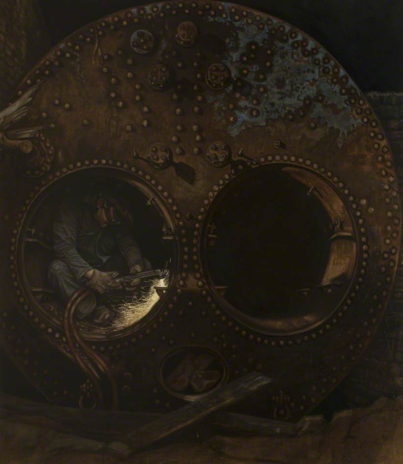 Wikioo.org - The Encyclopedia of Fine Arts - Painting, Artwork by Brian Joseph Fojcik - Breaking of a Lancaster Boiler