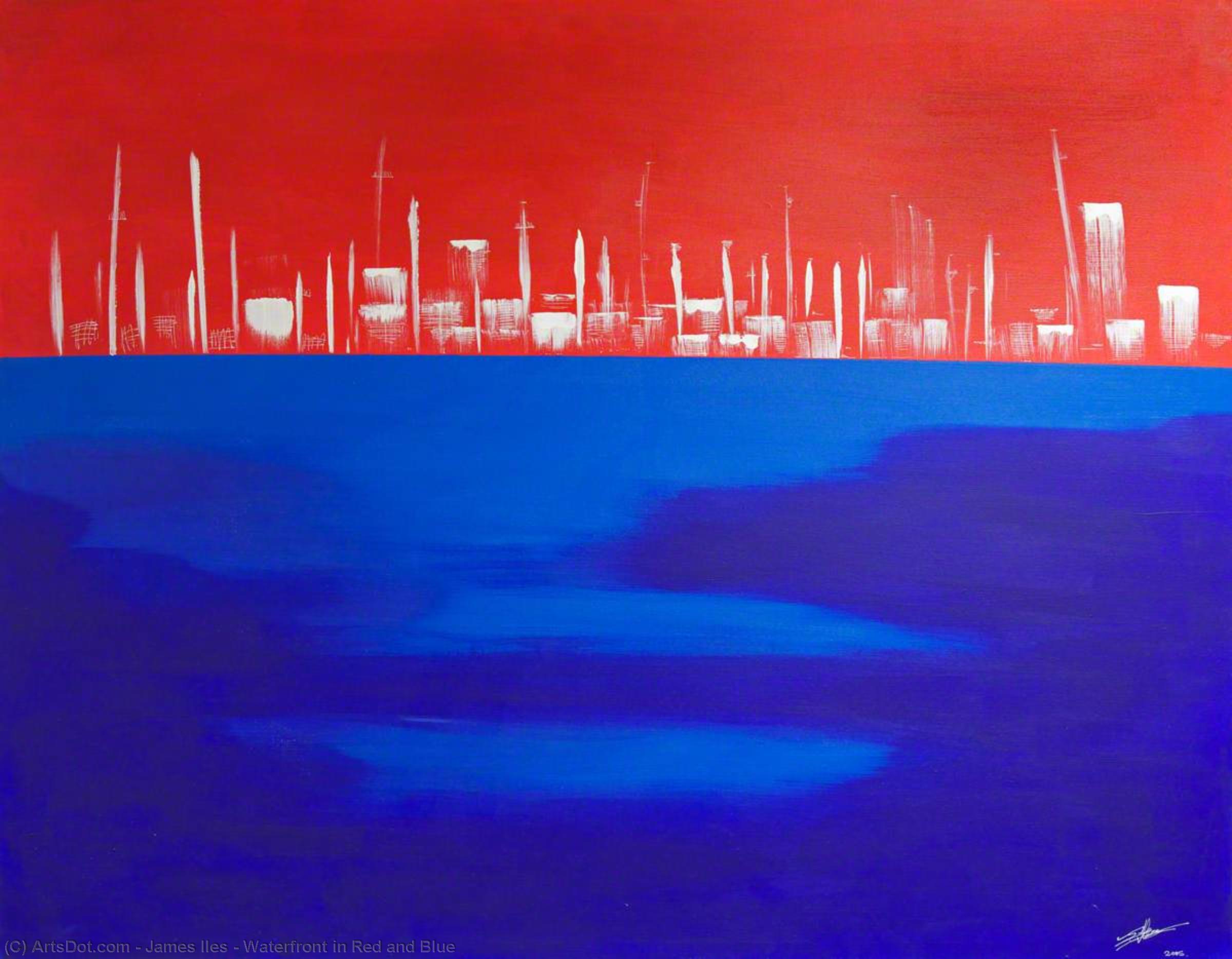 Wikioo.org - The Encyclopedia of Fine Arts - Painting, Artwork by James Iles - Waterfront in Red and Blue