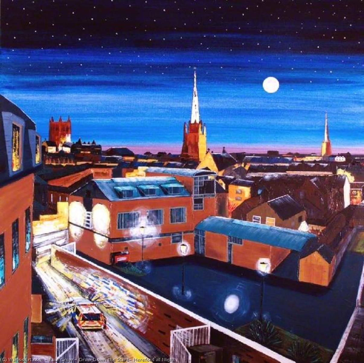 Wikioo.org - The Encyclopedia of Fine Arts - Painting, Artwork by Paul Crow - Draw Down the Stars, Hereford at Night