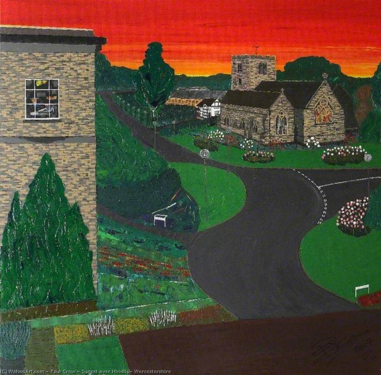Wikioo.org - The Encyclopedia of Fine Arts - Painting, Artwork by Paul Crow - Sunset over Hindlip, Worcestershire