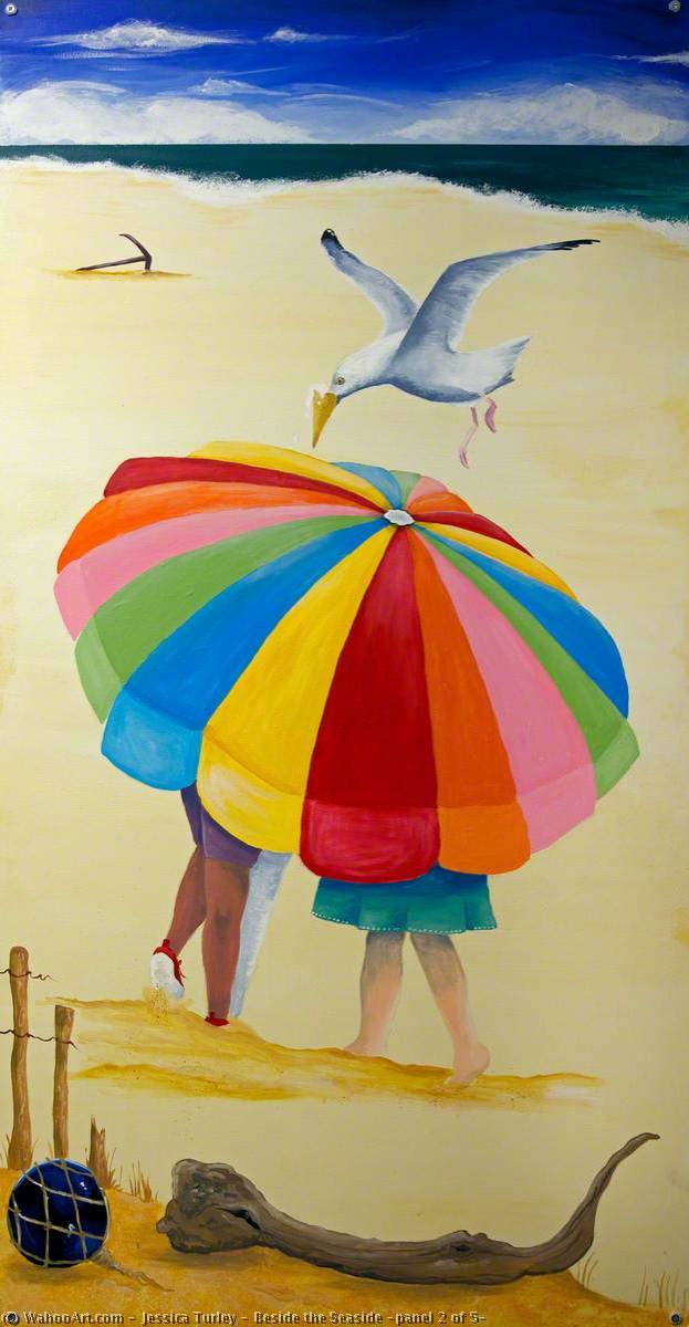 WikiOO.org - Encyclopedia of Fine Arts - Lukisan, Artwork Jessica Turley - Beside the Seaside (panel 2 of 5)