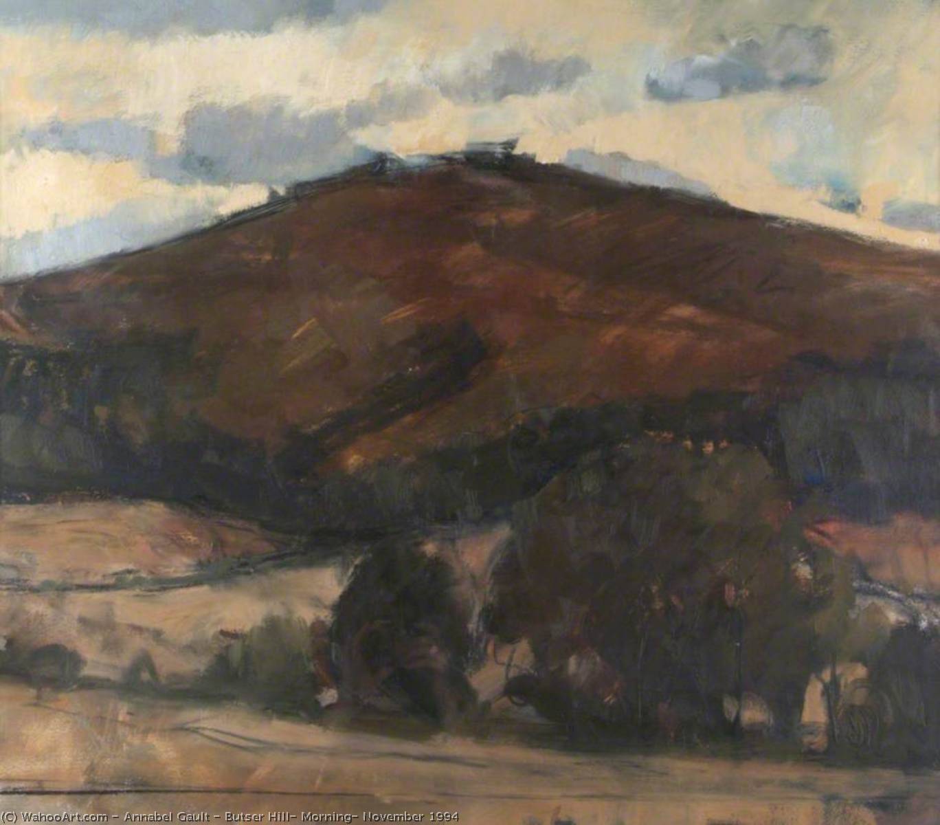 Wikioo.org - The Encyclopedia of Fine Arts - Painting, Artwork by Annabel Gault - Butser Hill, Morning, November 1994