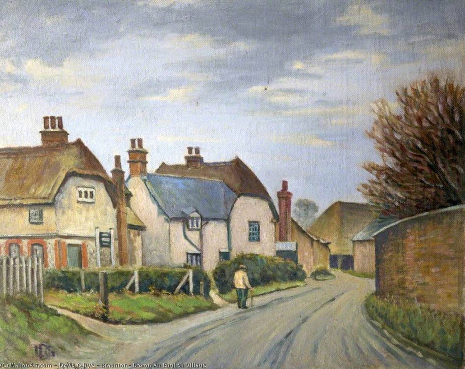 Wikioo.org - The Encyclopedia of Fine Arts - Painting, Artwork by Lewis G Dye - Braunton, Devon An English Village