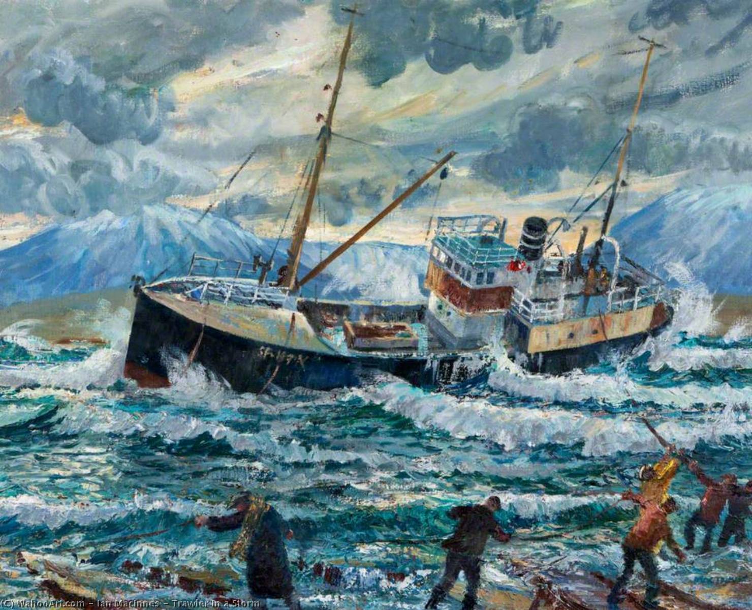 Wikioo.org - The Encyclopedia of Fine Arts - Painting, Artwork by Ian Macinnes - Trawler in a Storm