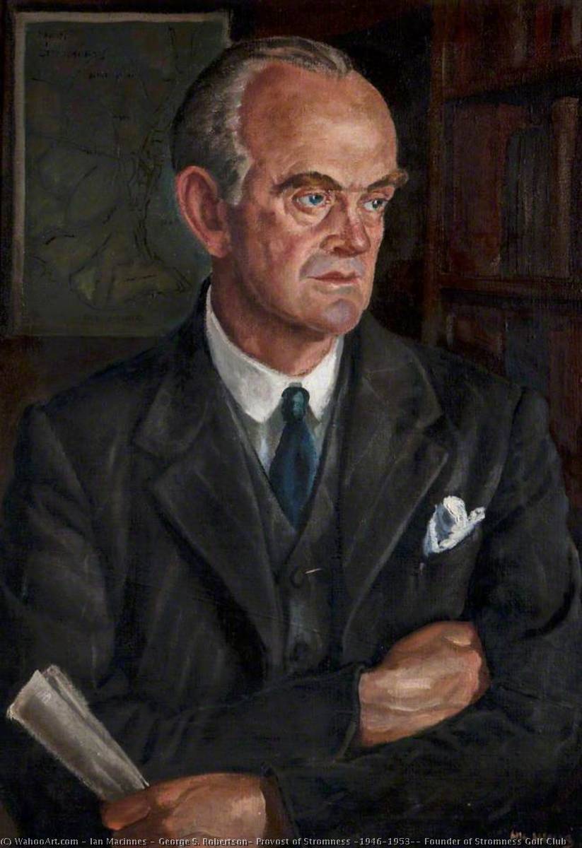Wikioo.org - The Encyclopedia of Fine Arts - Painting, Artwork by Ian Macinnes - George S. Robertson, Provost of Stromness (1946–1953), Founder of Stromness Golf Club
