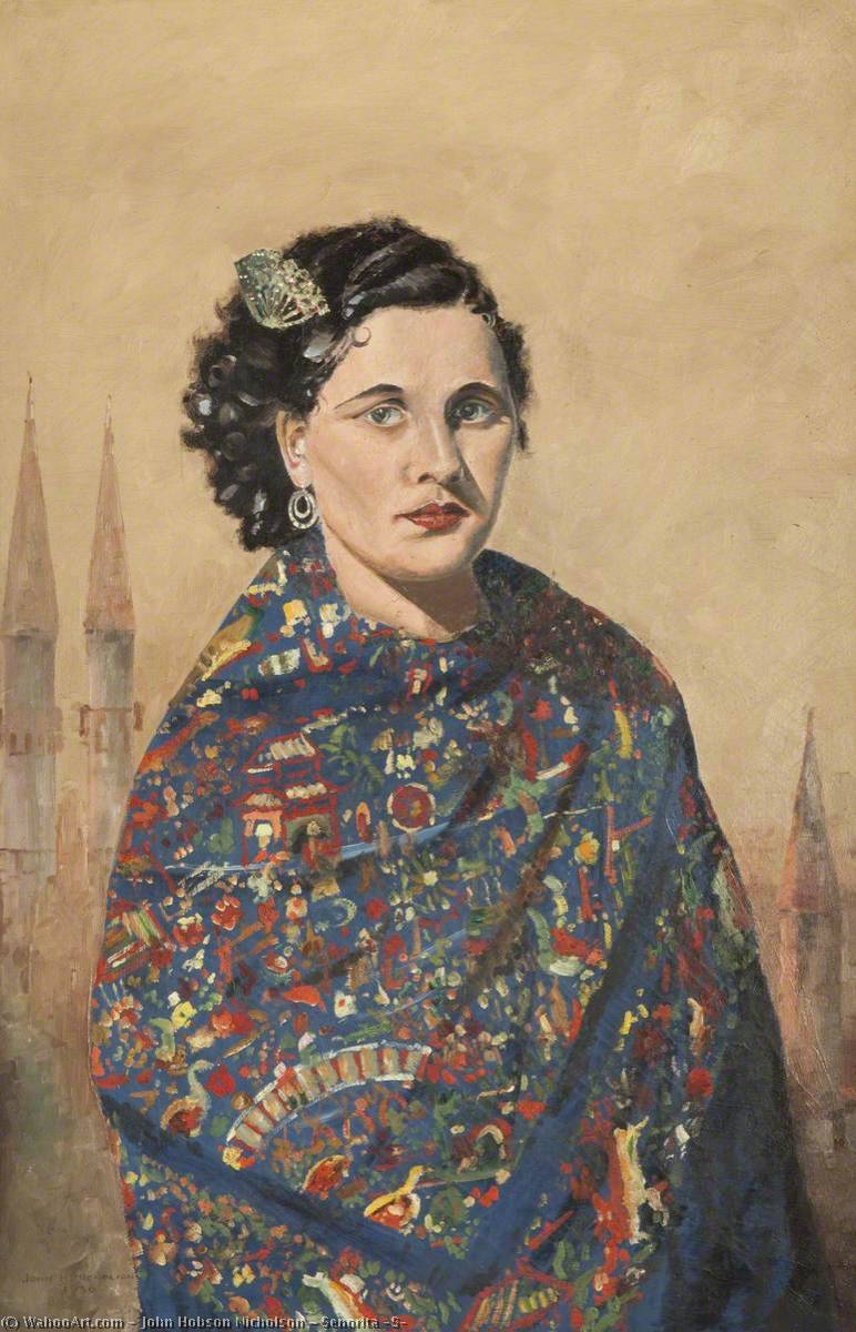 WikiOO.org - Encyclopedia of Fine Arts - Lukisan, Artwork John Hobson Nicholson - Senorita 'S'