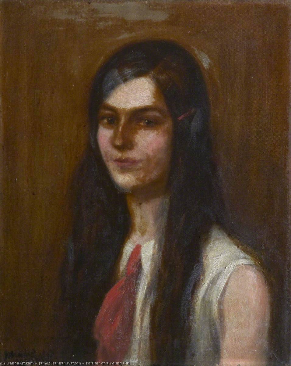 Wikioo.org - The Encyclopedia of Fine Arts - Painting, Artwork by James Hannan Watson - Portrait of a Young Girl