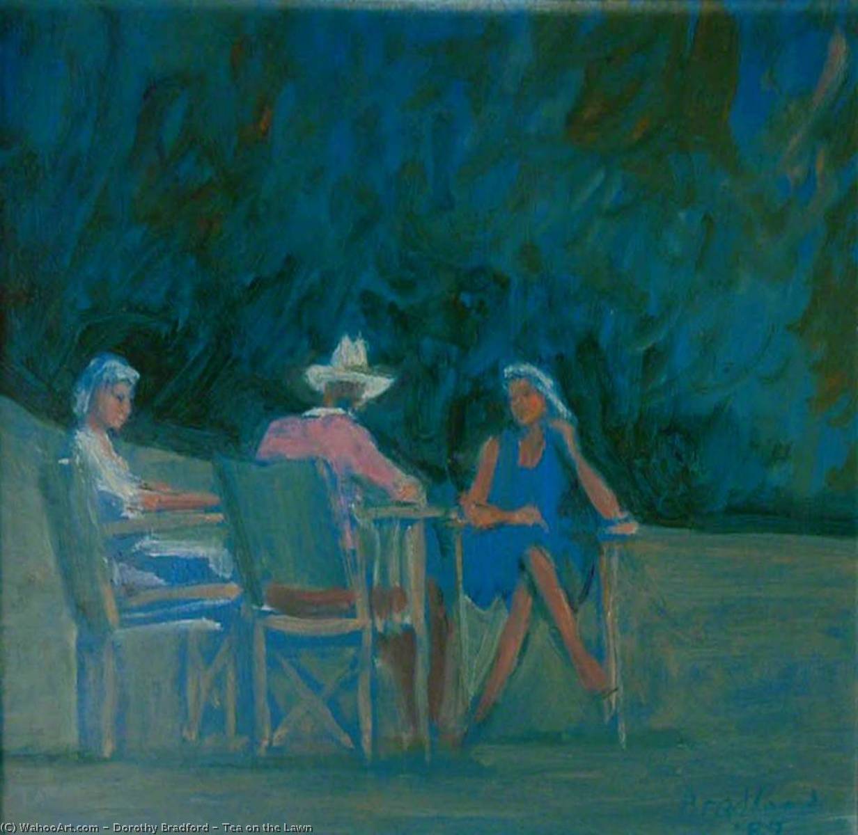 Wikioo.org - The Encyclopedia of Fine Arts - Painting, Artwork by Dorothy Bradford - Tea on the Lawn