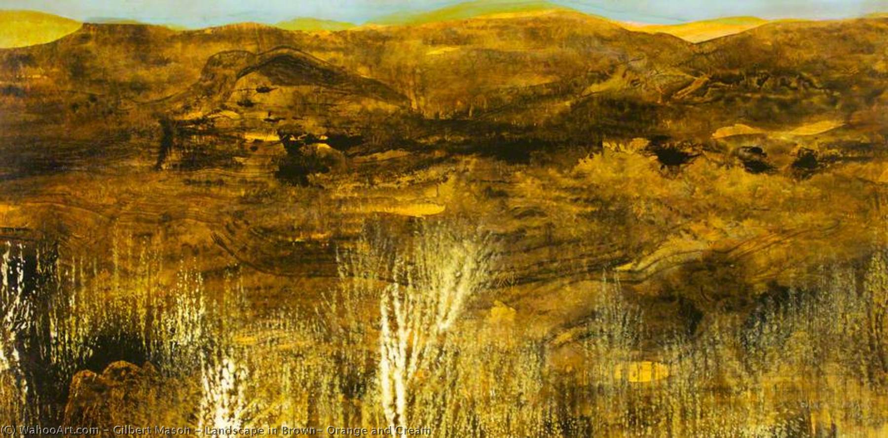 Wikioo.org – L'Enciclopedia delle Belle Arti - Pittura, Opere di Gilbert Mason - paesaggio in marrone  arancia  e le  crema
