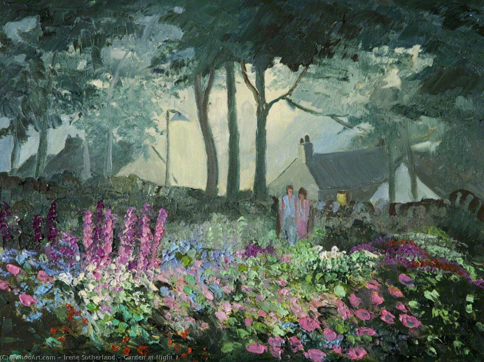 Wikioo.org - The Encyclopedia of Fine Arts - Painting, Artwork by Irene Sutherland - Garden at Night