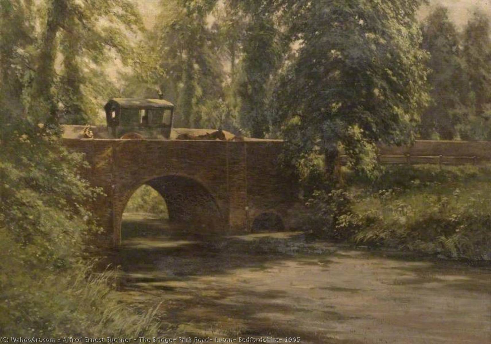 Wikioo.org - The Encyclopedia of Fine Arts - Painting, Artwork by Alfred Ernest Buckner - The Bridge, Park Road, Luton, Bedfordshire, 1905