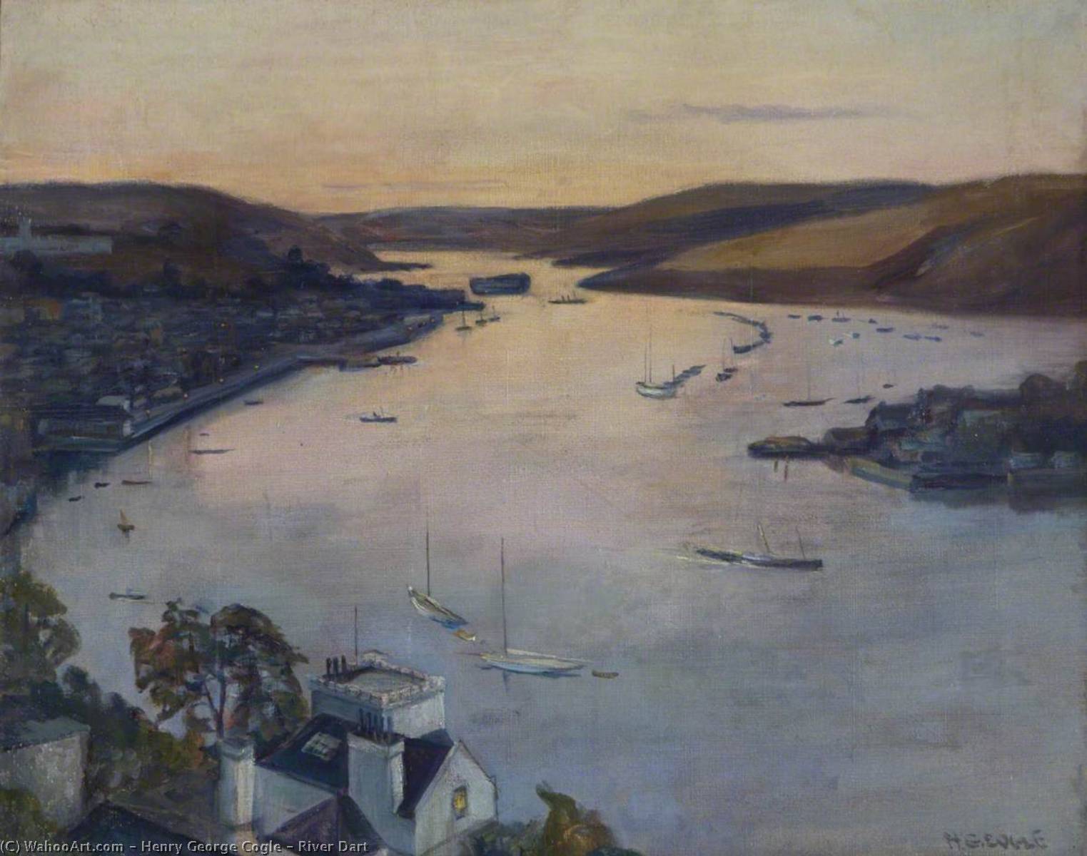 Wikioo.org - The Encyclopedia of Fine Arts - Painting, Artwork by Henry George Cogle - River Dart