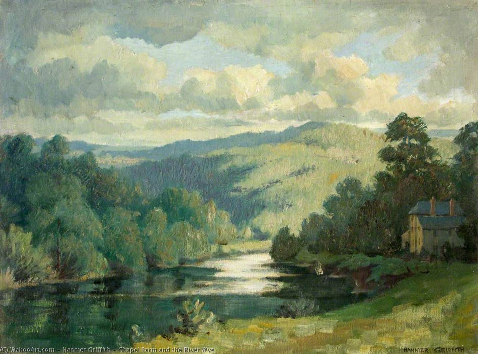 Wikioo.org - The Encyclopedia of Fine Arts - Painting, Artwork by Hanmer Griffith - Chapel Farm and the River Wye