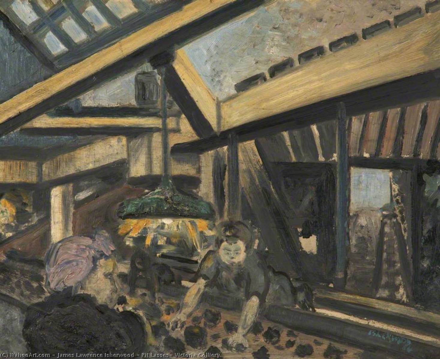 Wikioo.org - The Encyclopedia of Fine Arts - Painting, Artwork by James Lawrence Isherwood - Pit Lasses, Victoria Colliery