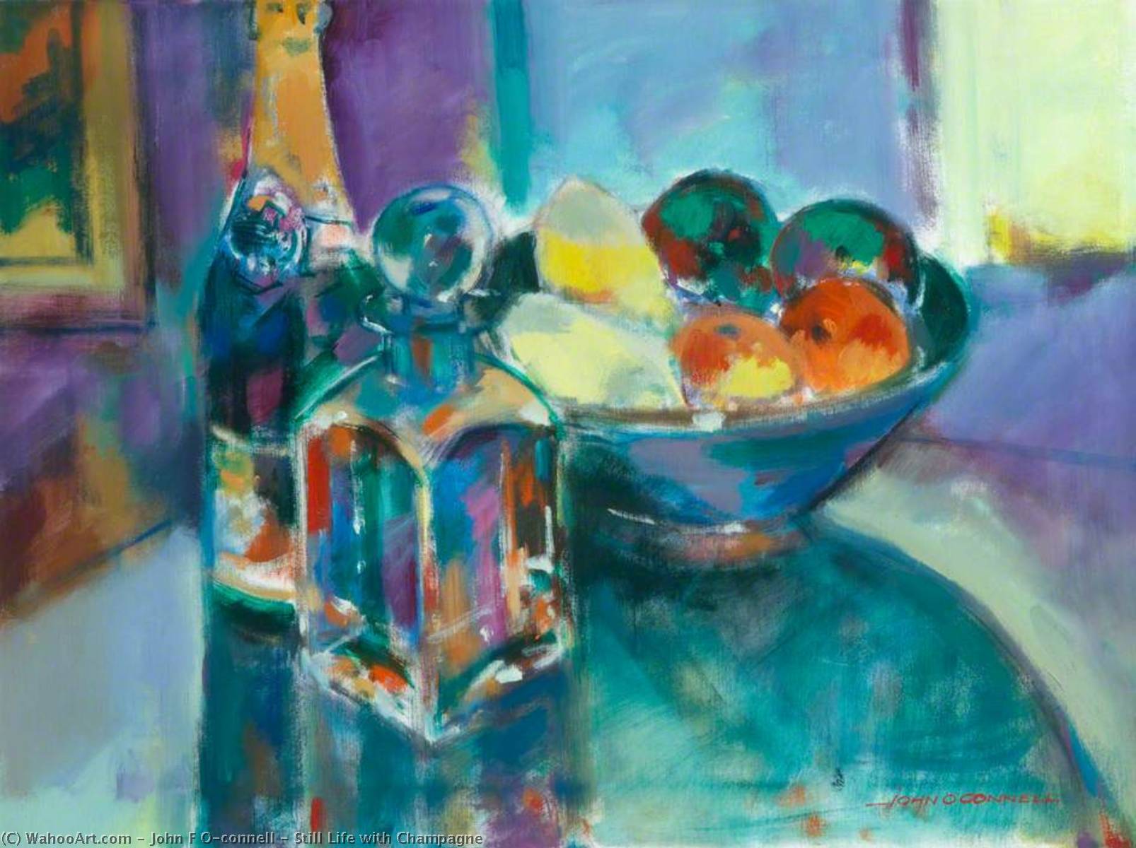 Wikioo.org - The Encyclopedia of Fine Arts - Painting, Artwork by John F O'connell - Still Life with Champagne
