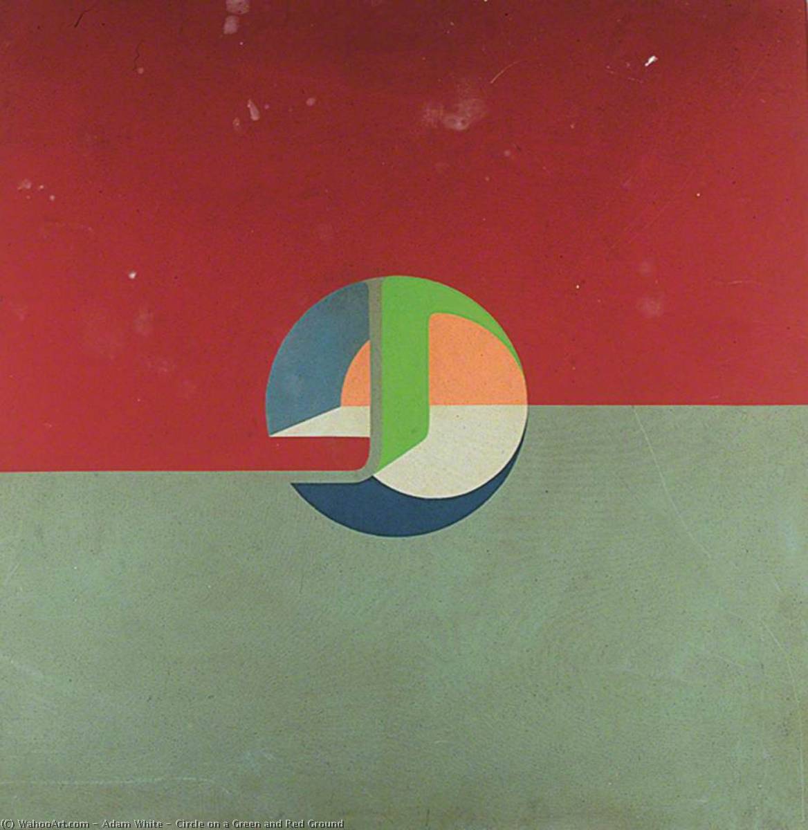 WikiOO.org - Encyclopedia of Fine Arts - Lukisan, Artwork Adam White - Circle on a Green and Red Ground