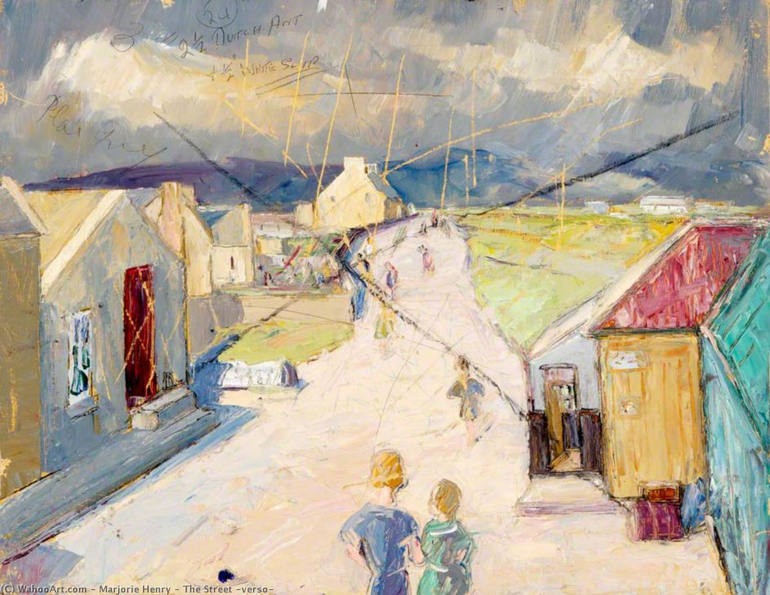 Wikioo.org - The Encyclopedia of Fine Arts - Painting, Artwork by Marjorie Henry - The Street (verso)