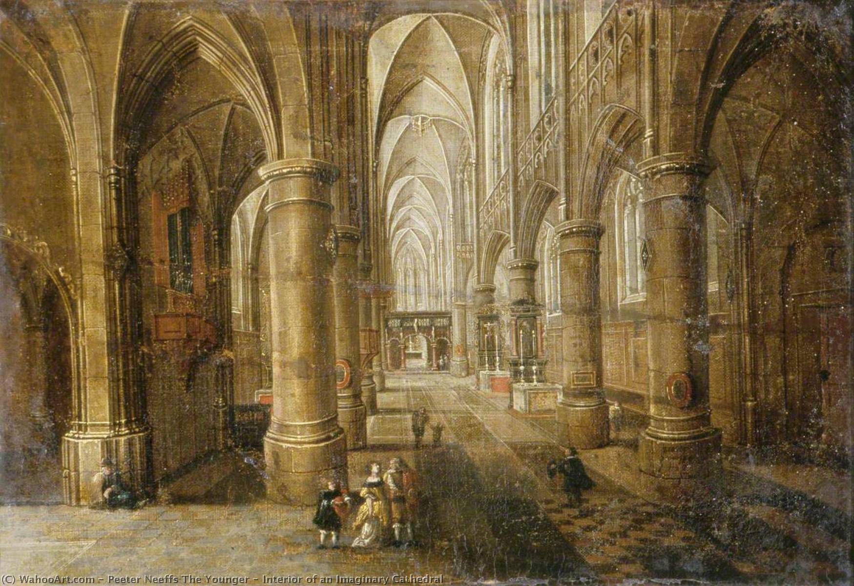 Wikioo.org - The Encyclopedia of Fine Arts - Painting, Artwork by Peeter Neeffs The Younger - Interior of an Imaginary Cathedral