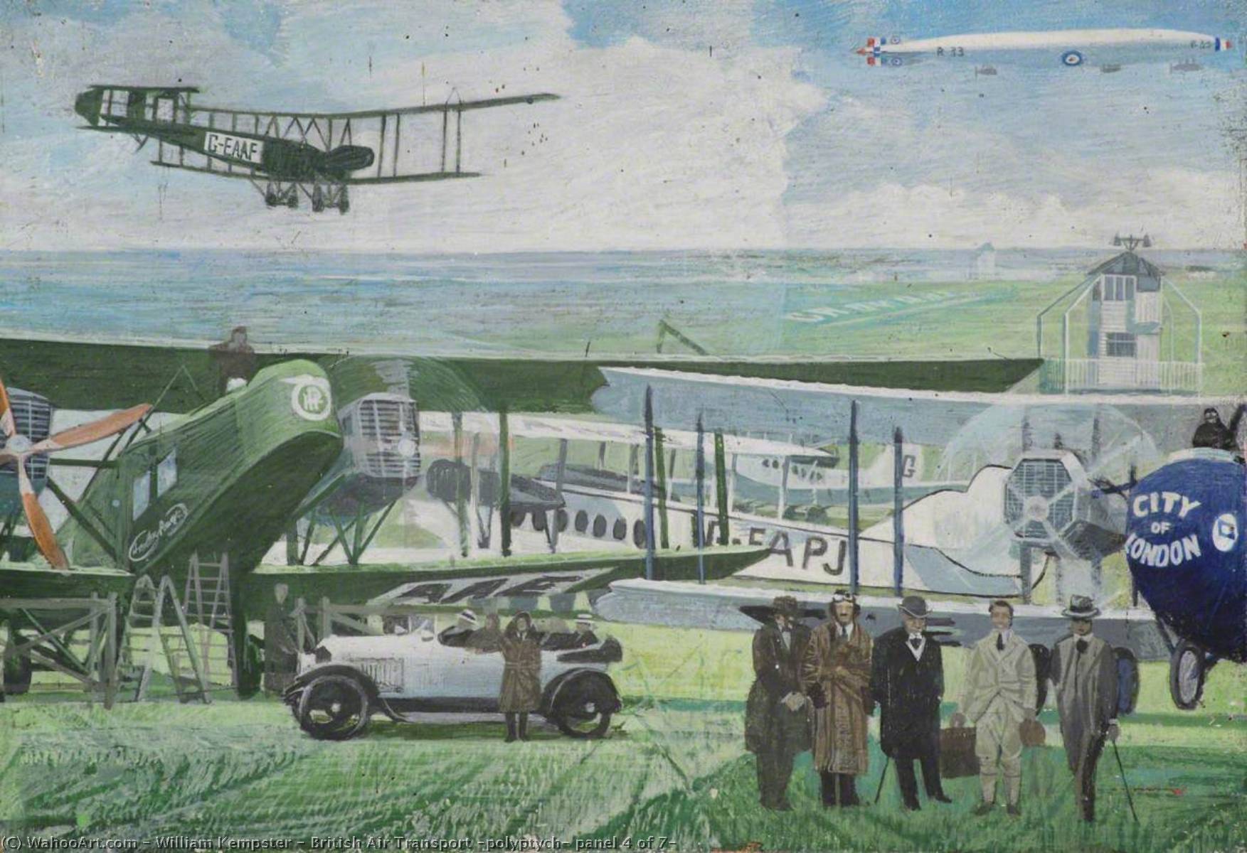 Wikioo.org - The Encyclopedia of Fine Arts - Painting, Artwork by William Kempster - British Air Transport (polyptych, panel 4 of 7)