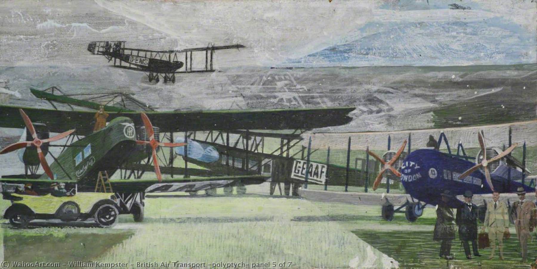 Wikioo.org - The Encyclopedia of Fine Arts - Painting, Artwork by William Kempster - British Air Transport (polyptych, panel 5 of 7)