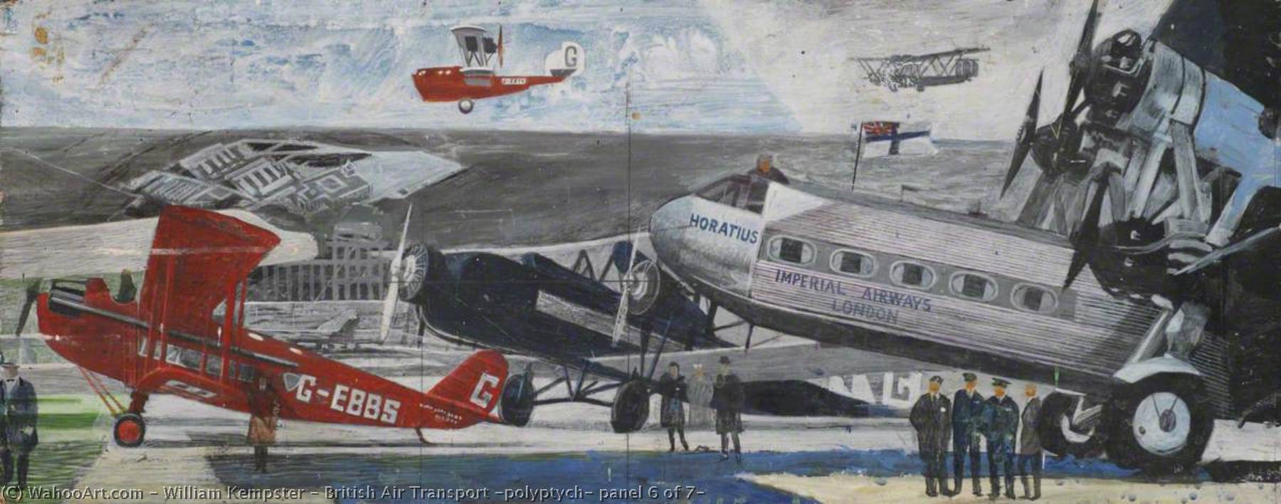 Wikioo.org - The Encyclopedia of Fine Arts - Painting, Artwork by William Kempster - British Air Transport (polyptych, panel 6 of 7)