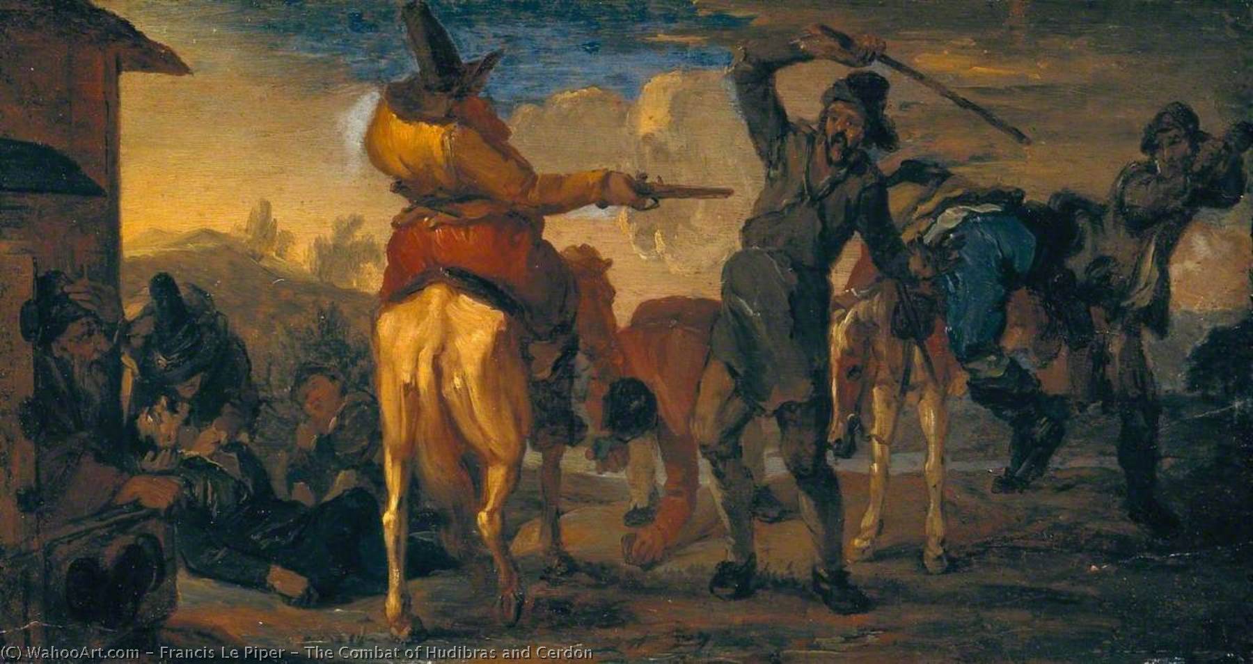 Wikioo.org - The Encyclopedia of Fine Arts - Painting, Artwork by Francis Le Piper - The Combat of Hudibras and Cerdon