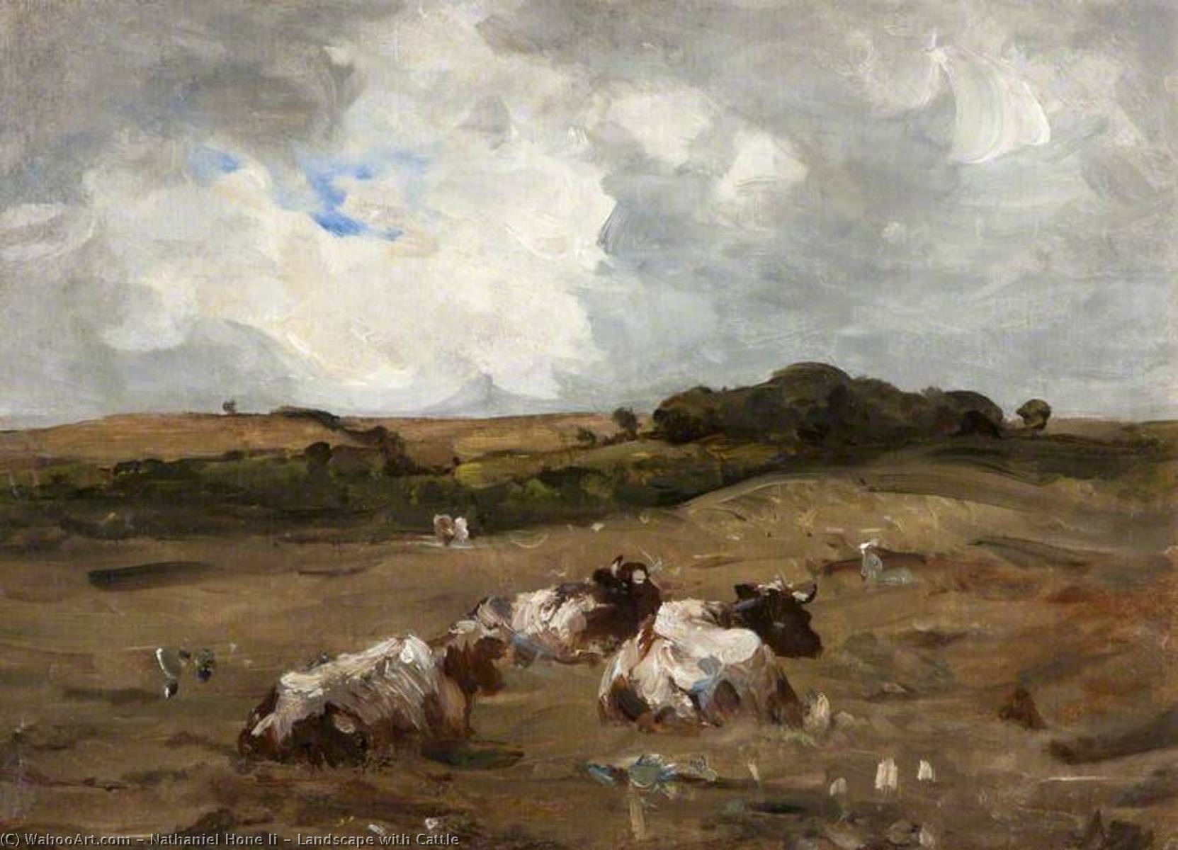 Wikioo.org - The Encyclopedia of Fine Arts - Painting, Artwork by Nathaniel Hone Ii - Landscape with Cattle