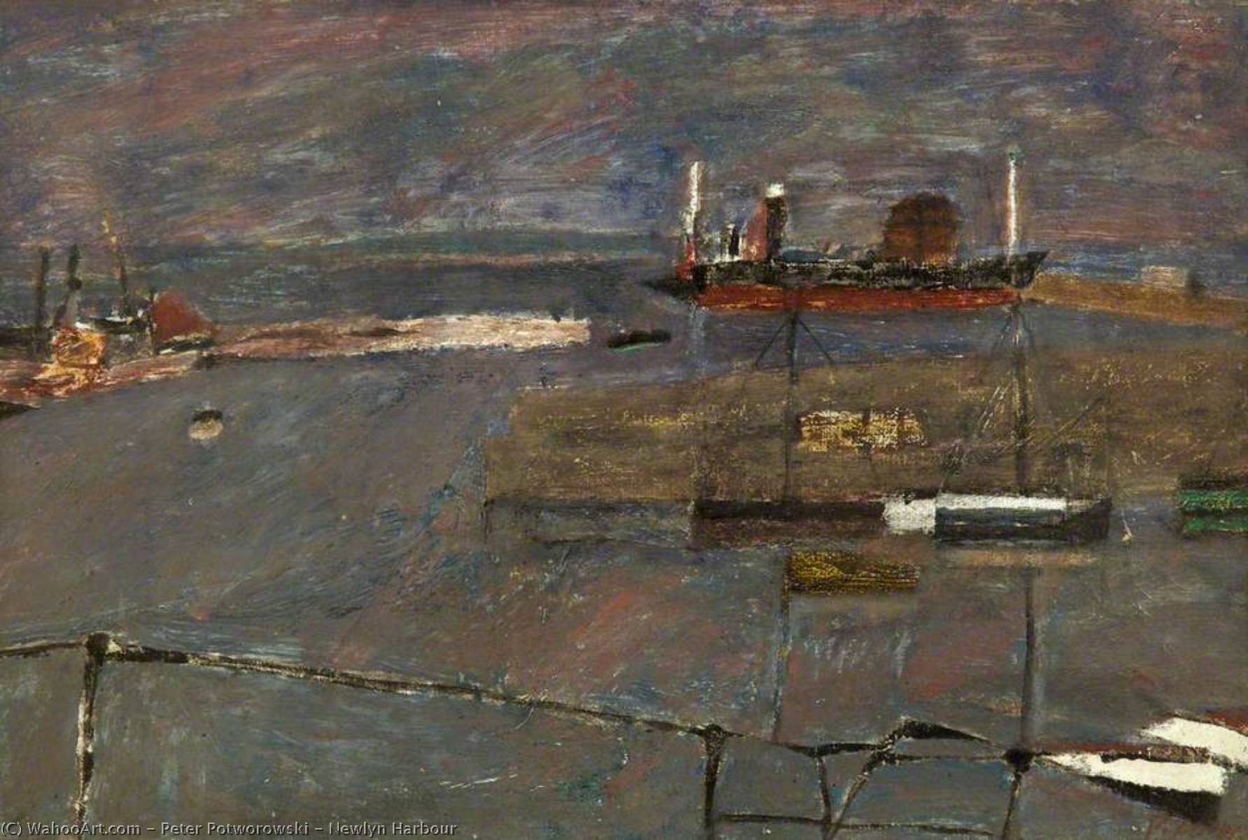 Wikioo.org - The Encyclopedia of Fine Arts - Painting, Artwork by Peter Potworowski - Newlyn Harbour