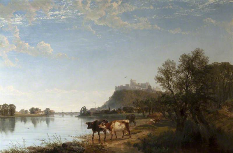 Wikioo.org - The Encyclopedia of Fine Arts - Painting, Artwork by Joseph Paul Pettit - Windsor Castle from Clewer Meadows