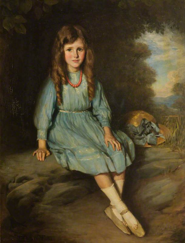 Wikioo.org - The Encyclopedia of Fine Arts - Painting, Artwork by Frank Percy Wild - Portrait of a Young Girl