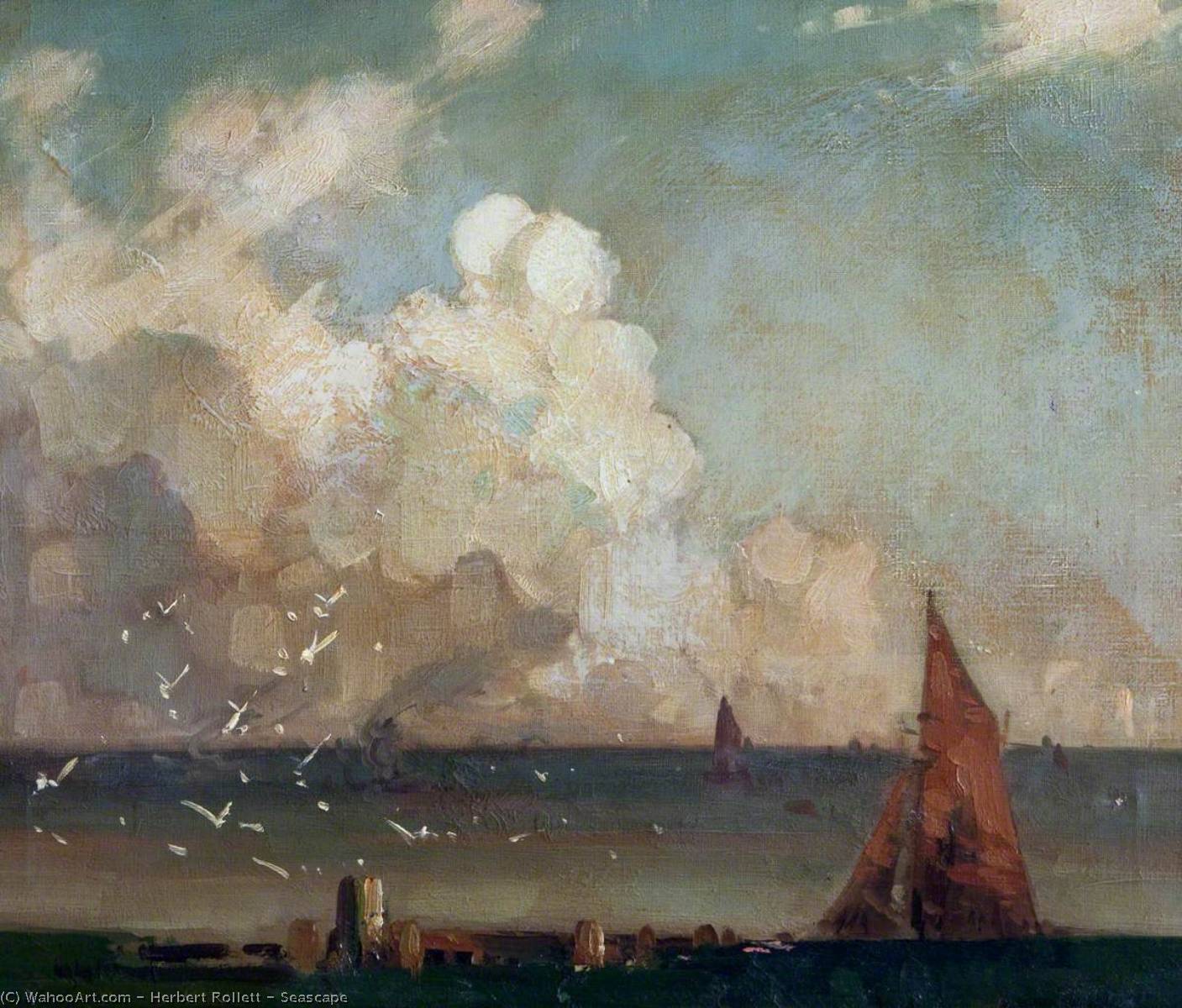 Wikioo.org - The Encyclopedia of Fine Arts - Painting, Artwork by Herbert Rollett - Seascape