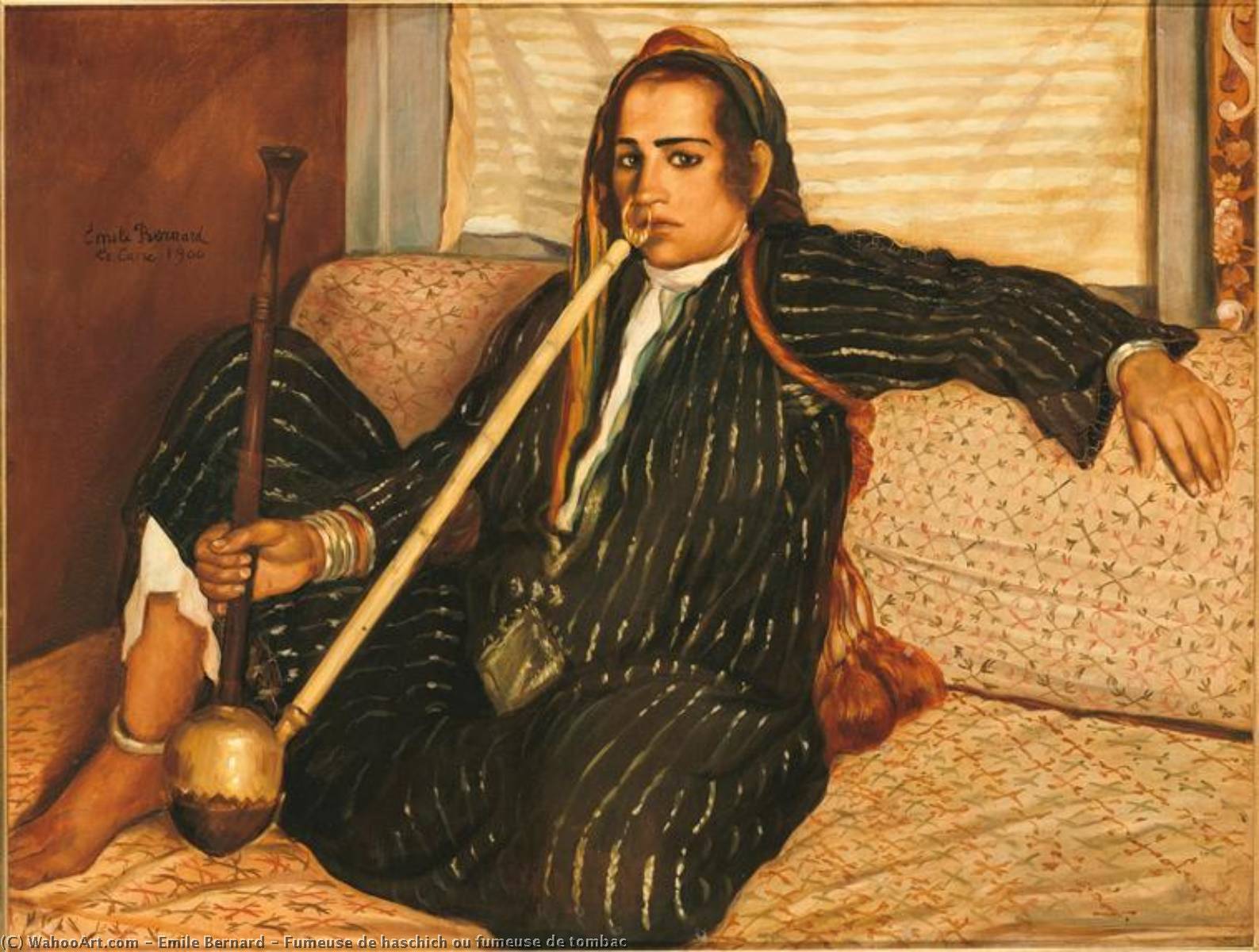 Wikioo.org – L'Encyclopédie des Beaux Arts - Peinture, Oeuvre de Emile Bernard - Fumeuse de haschich ous fumeuse de tombac