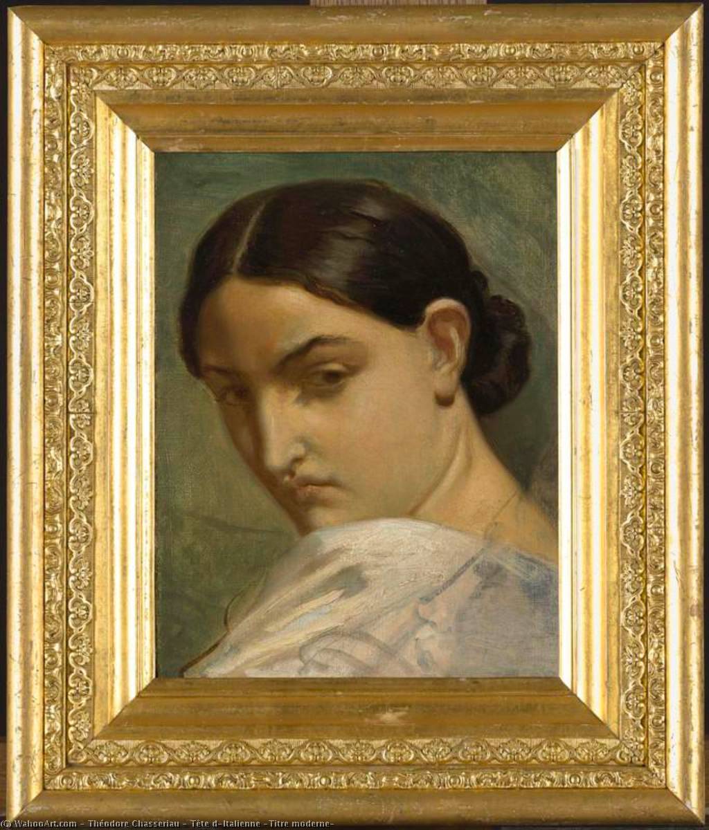 Wikioo.org - The Encyclopedia of Fine Arts - Painting, Artwork by Théodore Chassériau - Tête d'Italienne (Titre moderne)