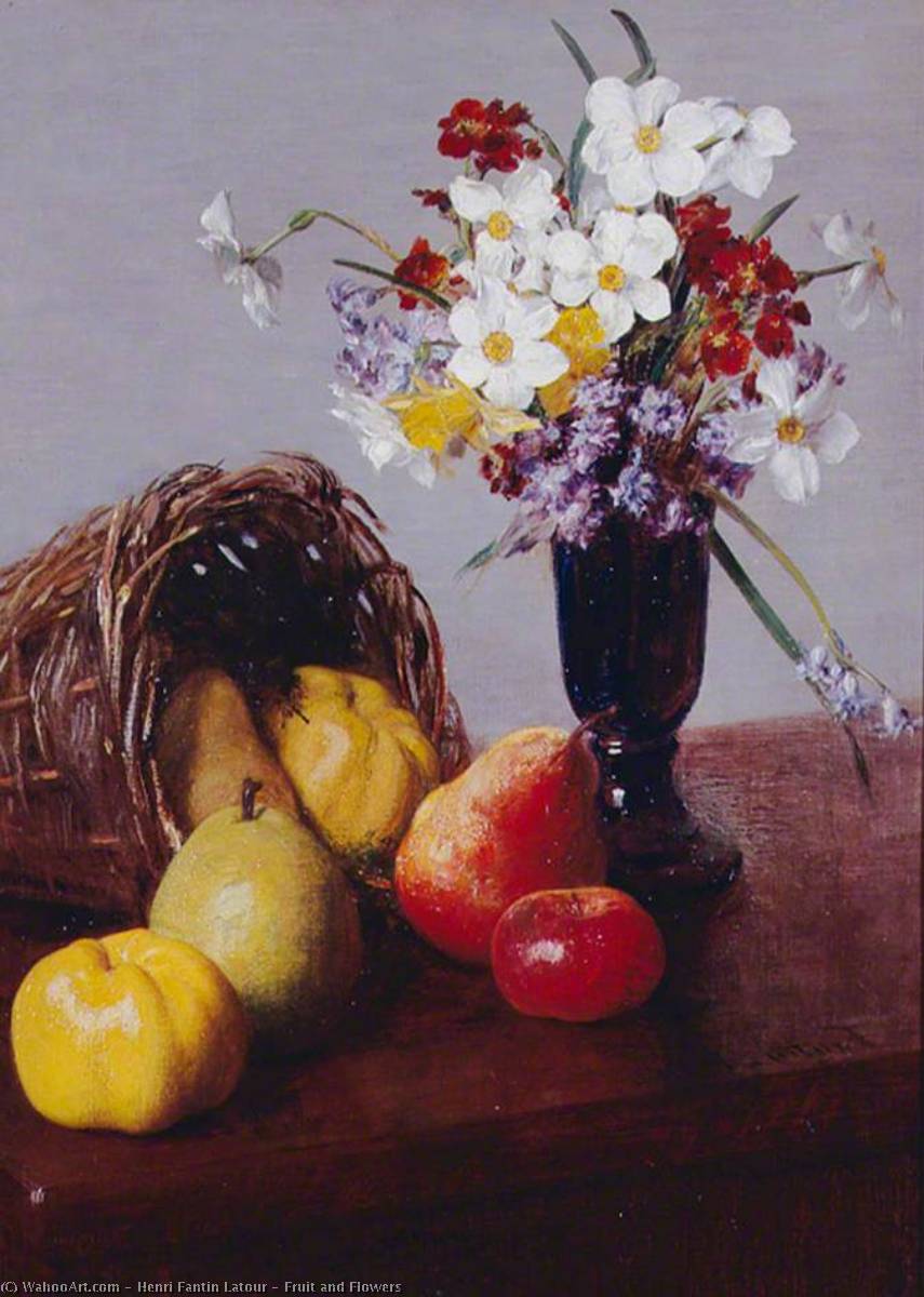 Wikioo.org - The Encyclopedia of Fine Arts - Painting, Artwork by Henri Fantin Latour - Fruit and Flowers
