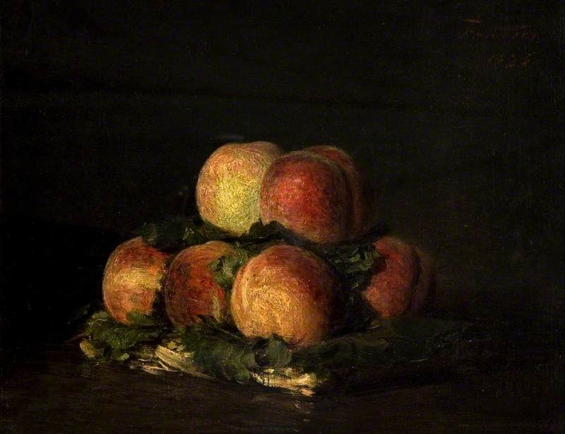 Wikioo.org - The Encyclopedia of Fine Arts - Painting, Artwork by Henri Fantin Latour - Basket of Peaches
